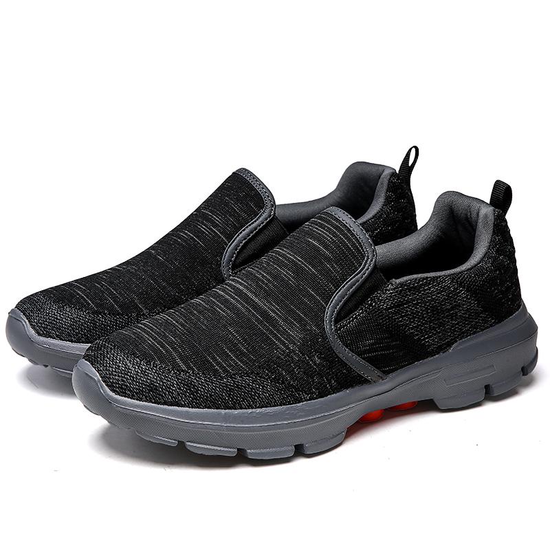 

Мужская прогулочная повседневная обувь без шнуровки с буферной амортизацией, удобная мягкая обувь для отдыха, пешего туризма и путешествий 45 чёрный