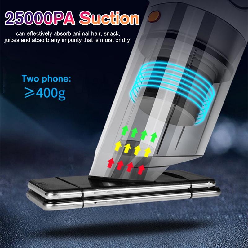 Powerful Wireless Vacuum Cleaner Home And Car Computer with LED Display Light Portable Auto Vacuum Cleaner Robot 250W