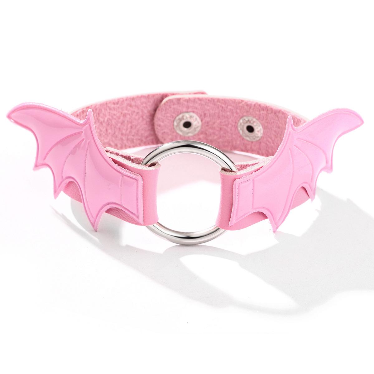 

Модный розовый ошейник готический вампирский серийный кулон ошейник крылья ангела чокер ошейник женский