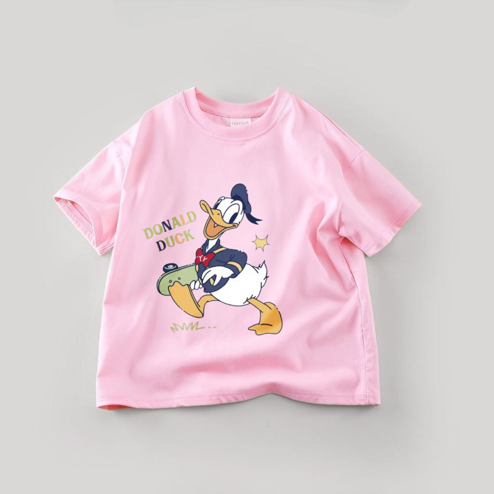 Fashion Cartoon T-shirt, Printed Mickey Mouse Baby, Short-sleeved Top for Girls and Boys, Round-neck Casual Children's