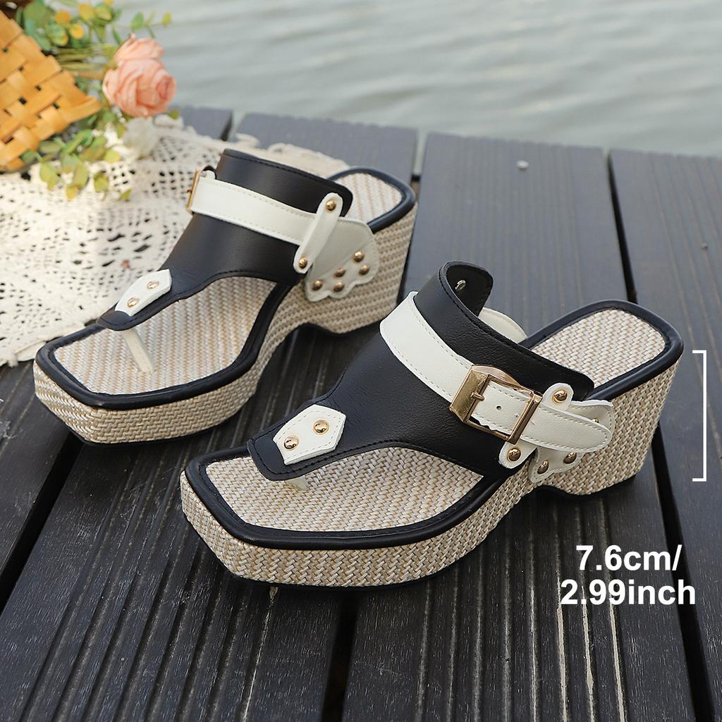 Fashion Women's Slippers 2026 Summer New Wedges Sandals Designer Clip Toe Slippers for Women Beach Flip-flops Sandalias De Mujer