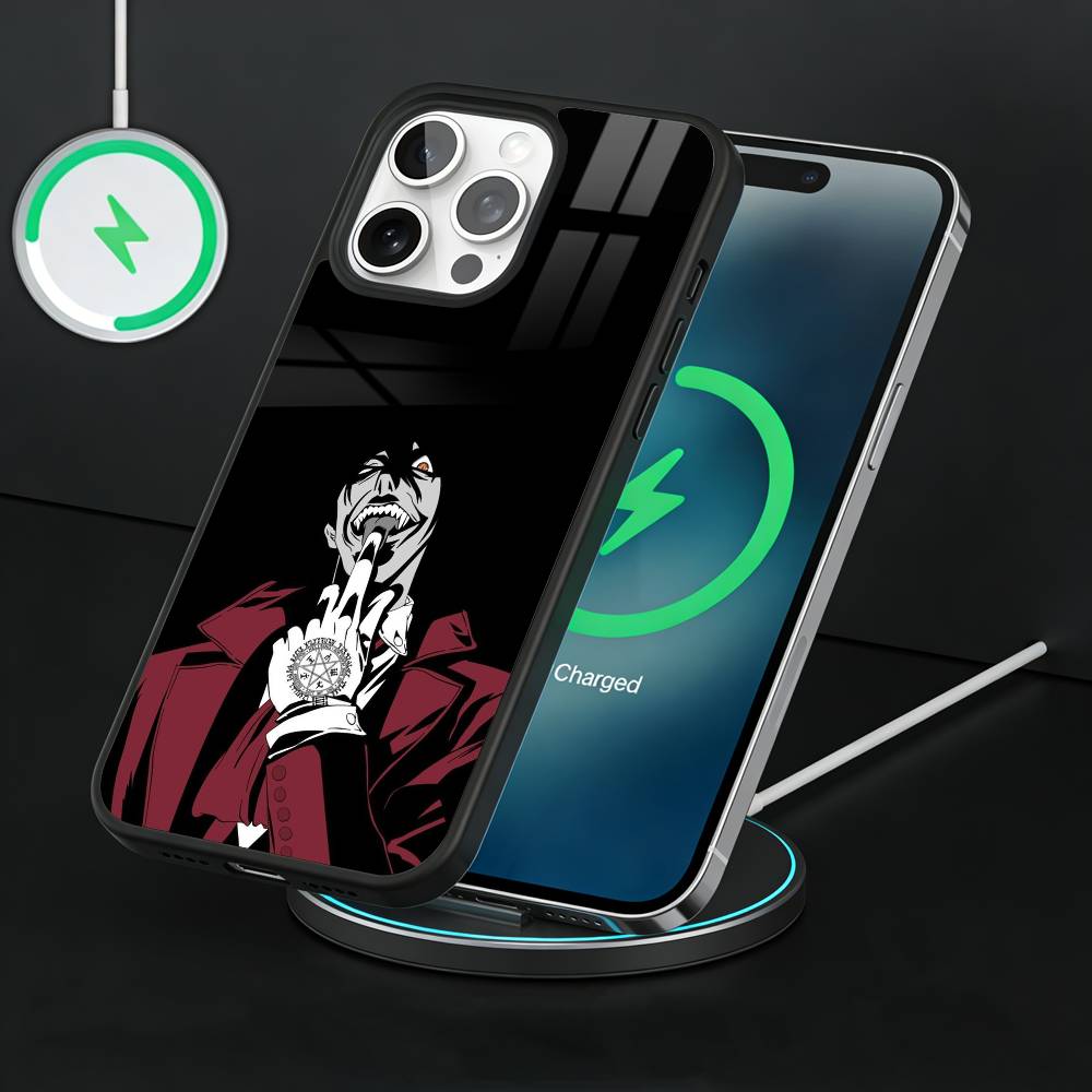 H-Hellsing Anime Cool Phone Case For iPhone17,16,15,14,13 Plus,Pro Max Magnetic For Magsafe Wireless Charging