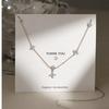 Inlaid Zircon Four-leaf Flower Chain Necklace Women Niche Light Luxury Stainless Steel Tassel Clavicle Choker Fashion Jewelry