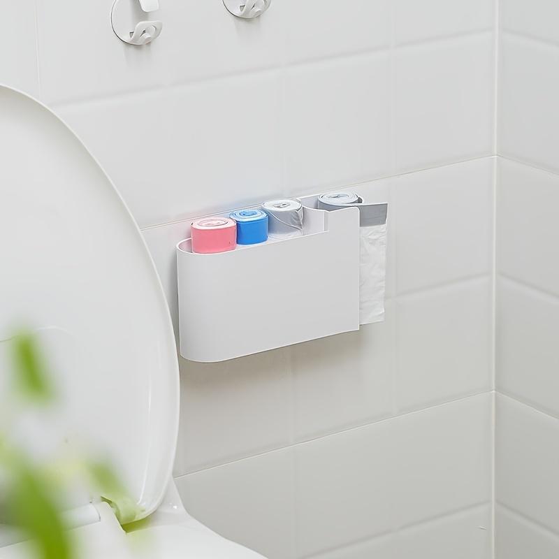 Wall-Mounted Dual-Compartment Trash Bag Organizer with Transparent Window - ABS Plastic Kitchen Cabinet Door Storage Box, Space-Saving Design