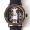 DEDEGUMO Handmade Watch for Men and Kyoto Handmade Watch Vegan Leather Quartz Movement "Drunken Scenery" Women, Q41-11, Brand, Strap,