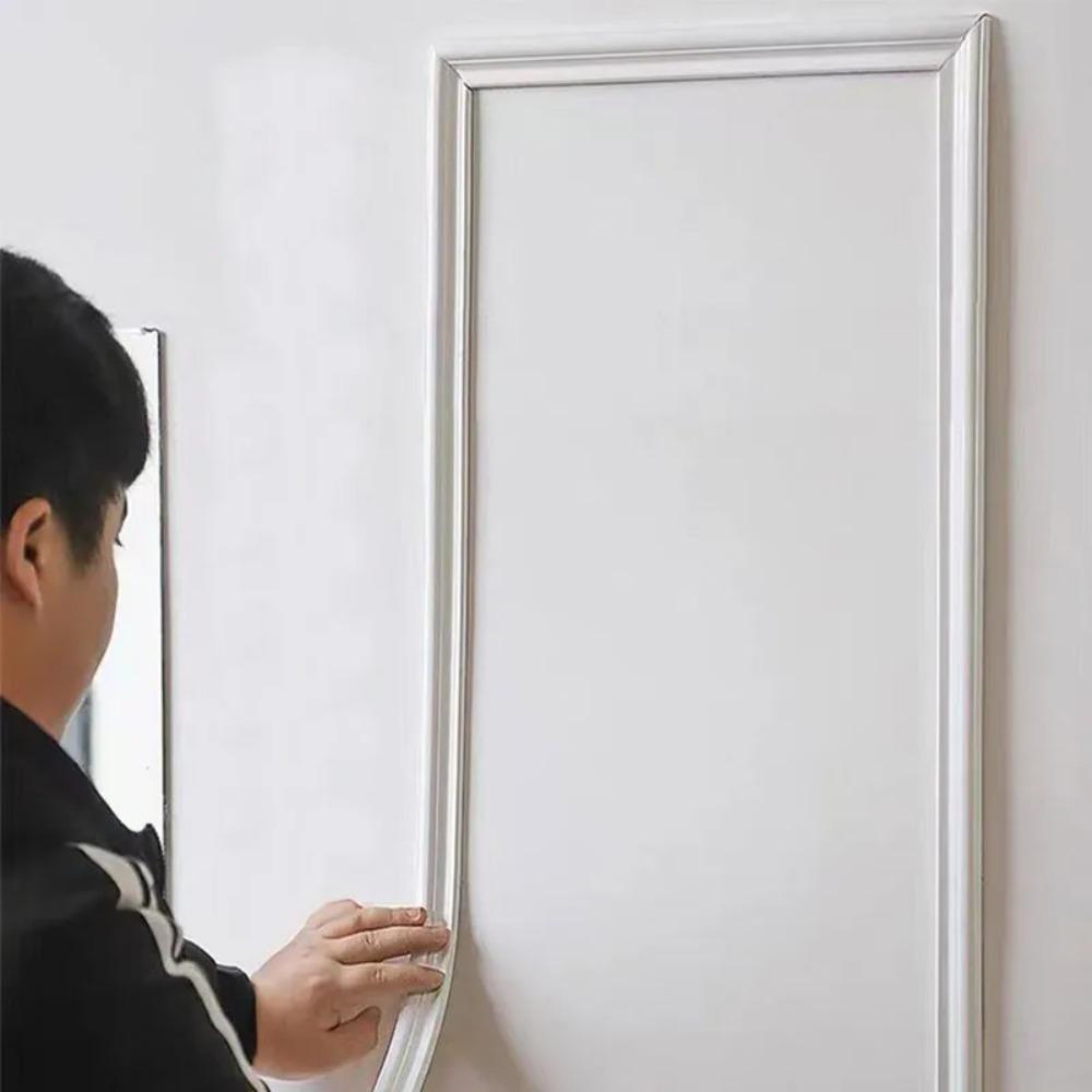 1m/3m Rolle Selbstklebende PVC Dekoleiste Flexibel Biegsam für Wände Böden Schränke DIY Fotorahmen Heimdekoration