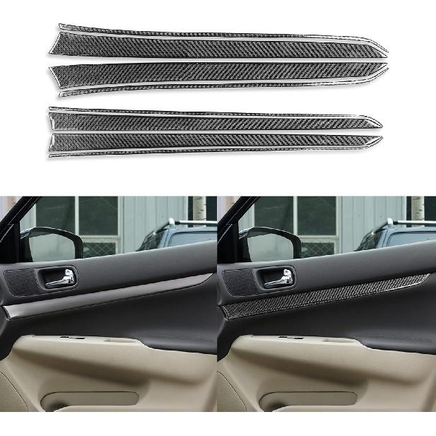 NVCNX Real Carbon Fiber Compatible with Infiniti G35 G37 X S 2007 2008 2009 2010 Sedan Coupe Convertible Car Accessories Interior Trim Dash CD AC
