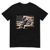 Dirt Bike American Flag Motocross Biker Vintage USA T-Shirt, Small, Black
