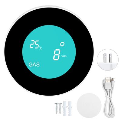 LCD Display WIFI Combustible Gas Leak Detector Smart Alarm Sensor for Tuya