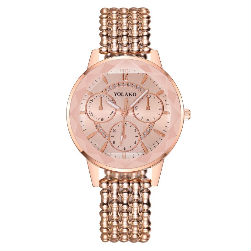 Processing custom fashion digital three-eye women's watch women's watch plastic belt quartz watch women's model