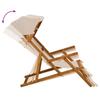 Recliner 3 Positions Solid Eucalyptus Wood Beige
