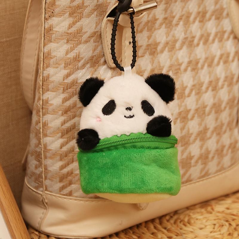 Bamboo Panda Doll Coin Purse Black And White Simulation Plush Children's Toy Gift