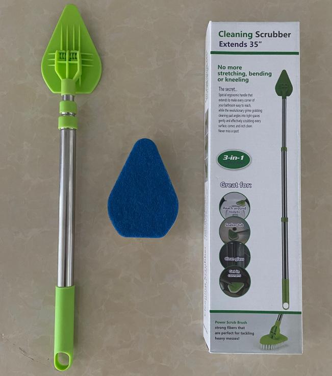 

Выдвижная треугольная щетка с длинной ручкой, многофункциональная щетка для чистки пола в ванной комнате, губка, кухонные принадлежности, инструменты для чистки