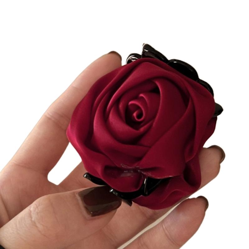 Non-Slip Satin Hair Claw Cute Ponytail Catch Strong Hold Princess Hairpin