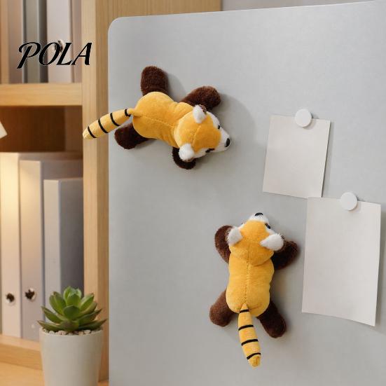 Waschbär Kühlschrankmagnet Plüschtier Dekoration, Gefüllter Panda Magnetisches Ornament, Kühlschrankform für Heimküchen Dekoration