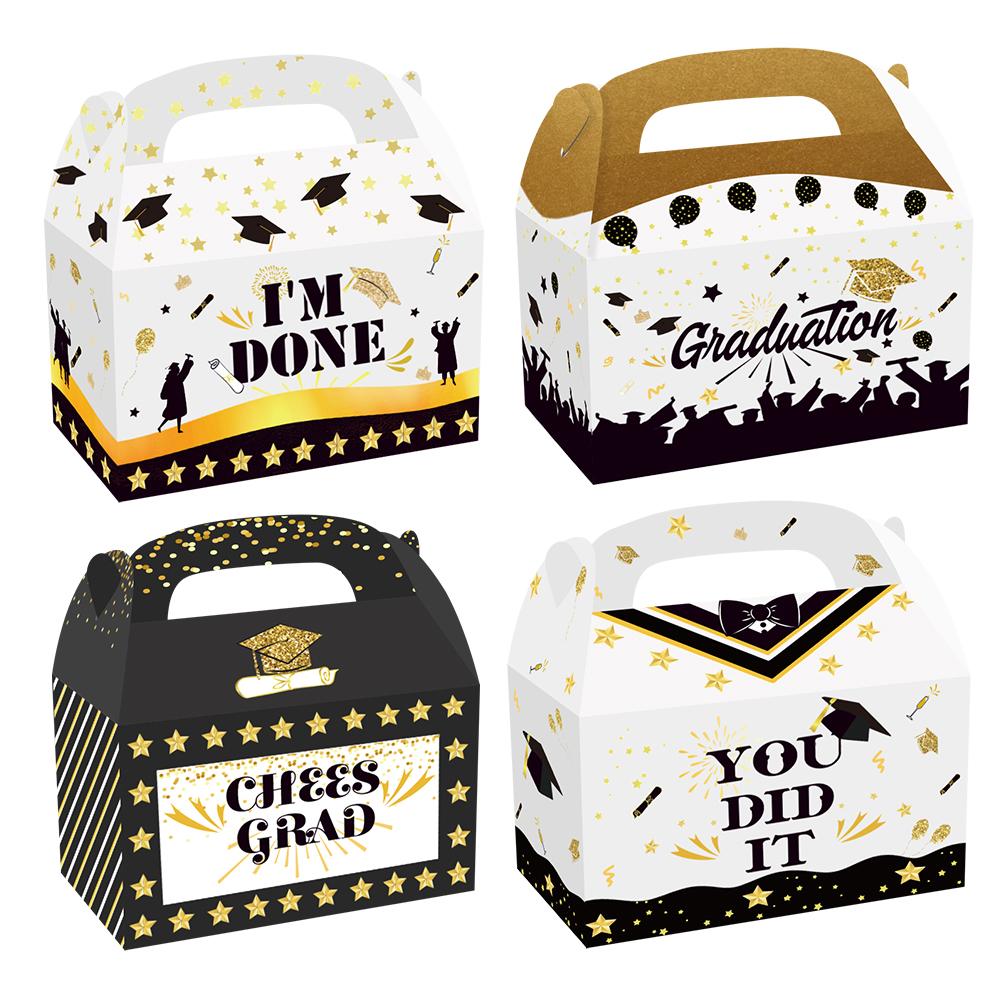 Graduation Decorations Class of 2025 Congrats Grad Balloon Paper Banner Cake Topper Gift Box Graduation Season Theme Party Decor