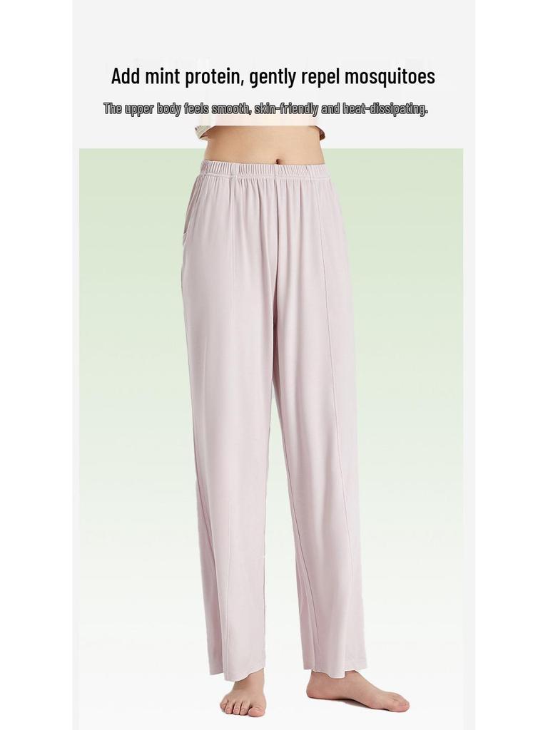 100% Modal Women's Summer Sporty Wide-Leg Casual Pants - Cool, Lightweight Walking Homewear