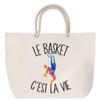 Beach Bag - PLANETEE - I Can't Basket - Large Size - Rope Handle - Printed Cotton