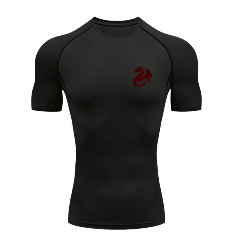 Dragon Design Men's Sports T-shirt Training Fitness Compression Workout T-Shirt Rashgard Tops Quick Dry Short Sleeve T-Shirt