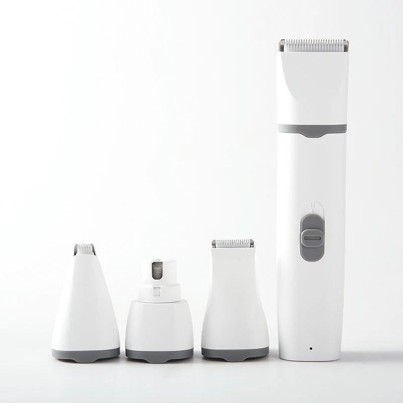 Dog Clippers Grooming Kit 4-in-1 Hair Clipper-Low Noise Paw Trimmer- Rechargeable - Cordless Quiet Nail Grinder Shaver for Cats