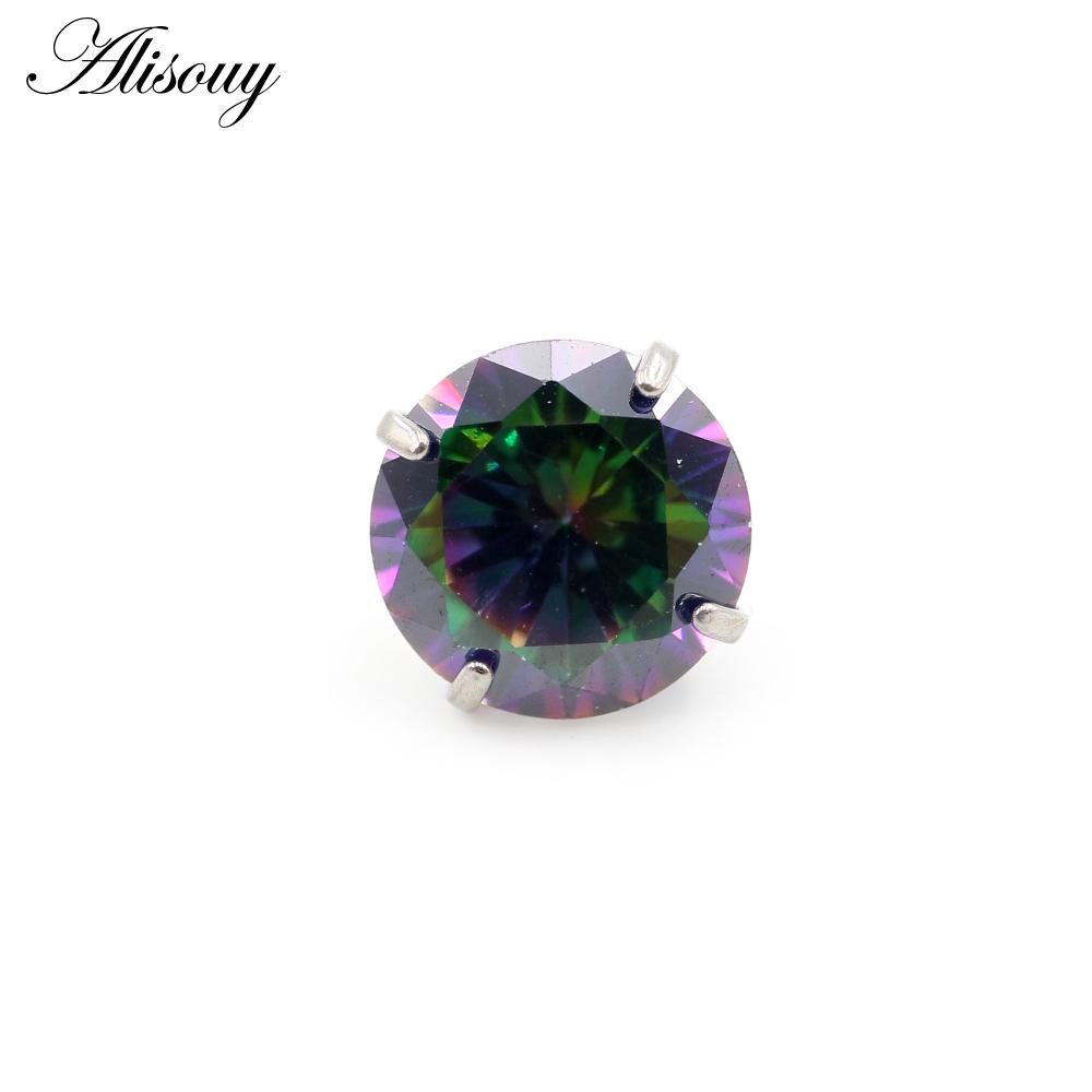 Alisouy 1PC G23 Titanium External Thread Cubic Zircon For Lip Labret Rings Ear Stud Earrings Piercing DIY Body Jewelry Accessory