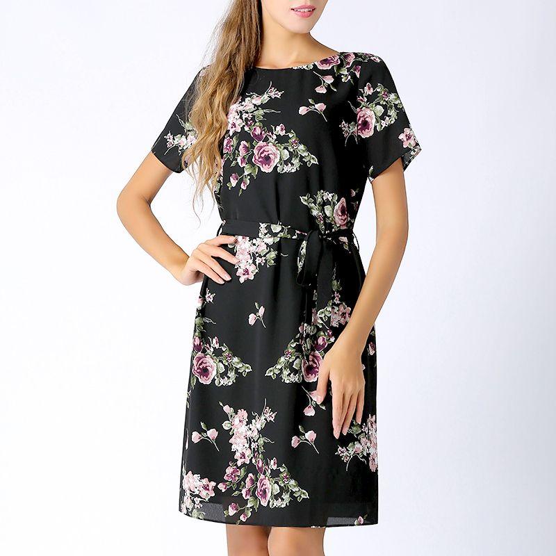 

Summer French Style Chiffon Straight A- line Floral Dress Color M