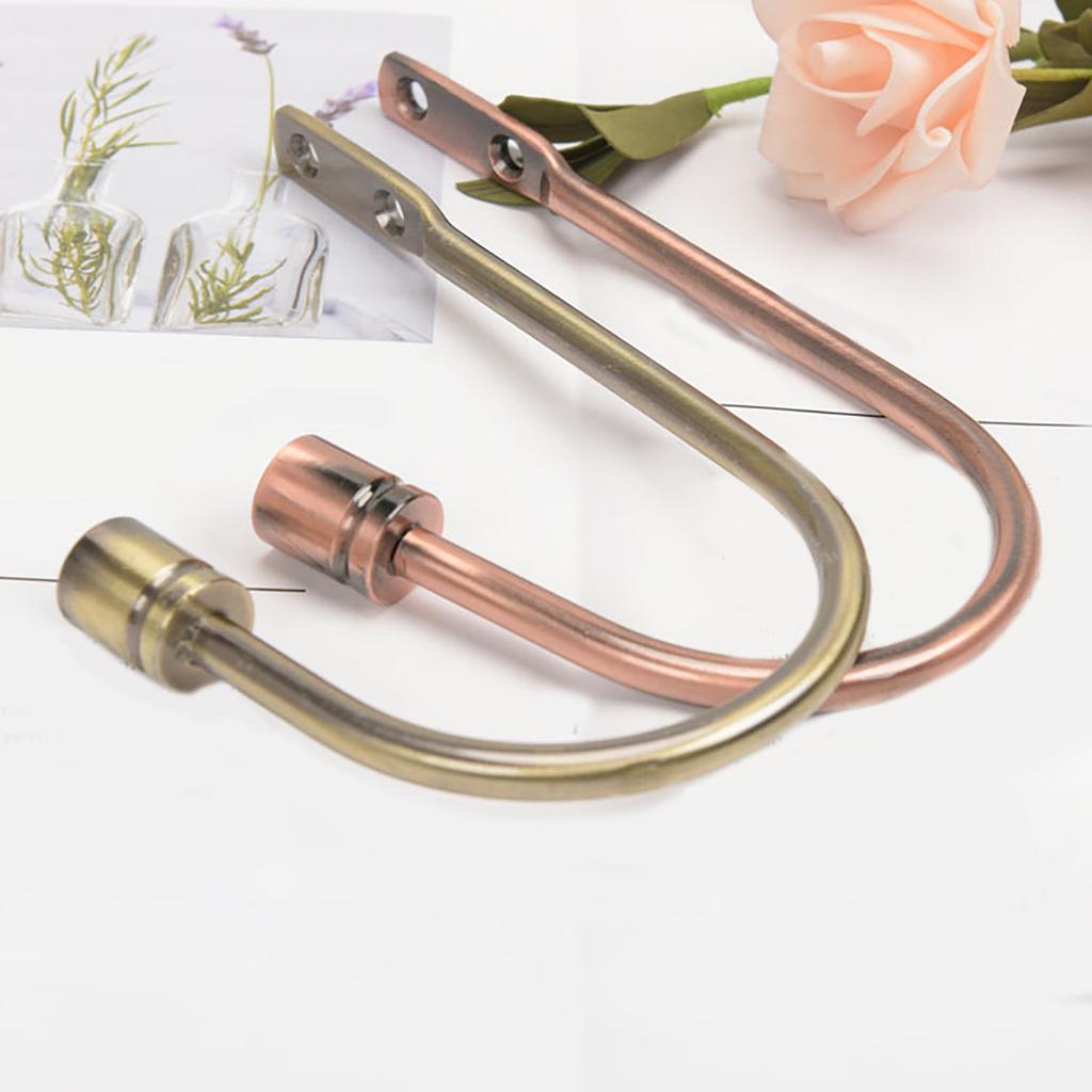 2 Bucăți Cârlige Elegante Metalice pentru Perdele, Suporturi, Montare pe Perete, Accesorii pentru Tratarea Ferestrelor