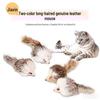 Jouet Teaser Souris pour Chat en Fourrure de Lapin avec Simulation Sonore