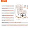 Nursery Rocking Chair, 250 lbs Weight Capacity Teddy Fabric Upholstered Glider Rocker Chair with Soft Seat and High Backrest, Nursing Chair for