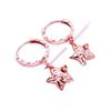 Purple Gold Hollow Five-Pointed Star Earrings Temperament Foreign Style Design Sense Rose Gold Plated Earrings