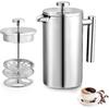 34oz French Press Coffee Maker, 1000ml Stainless Steel Double Insulated Cafetiere 8 Cup Espresso Coffee Press, Portable Coffee Plunger Pot for Home,