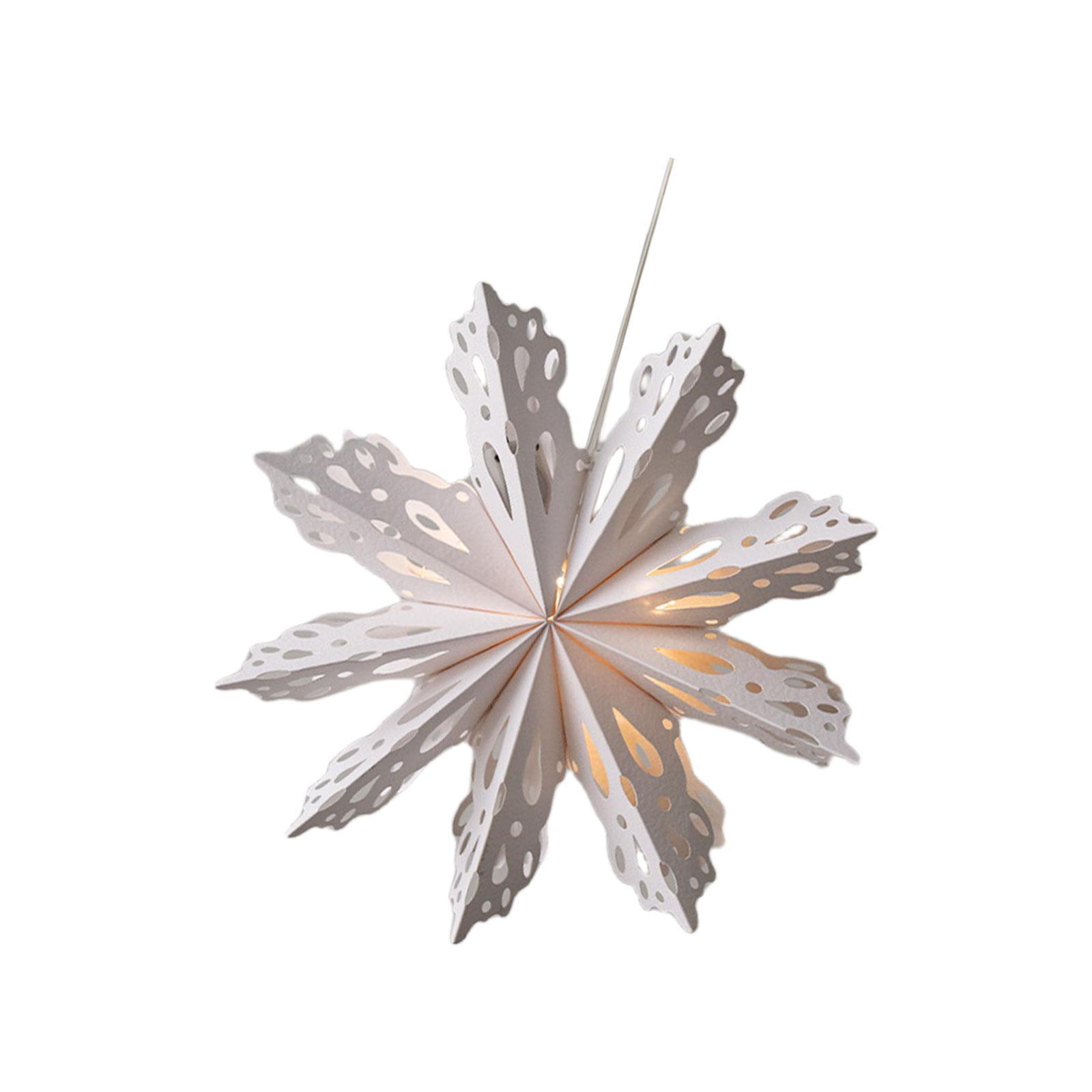 

Різдвяна Сніжинка Зірка Прикраса Папір у Теплому Білому Світлодіодна Підсвітка для Святкового Підвішування Ідеально для Віконних Декорацій 3