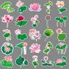 50 Stück Scrapbooking-Aufkleber, entzückender selbstklebender Lotus-Aufkleber ohne Rückstände, für Laptop, Telefonabdeckung, Schulbedarf