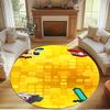 Minecraft Print Round Rug, Washable Floor Carpet, For Entryway Dorm Laundry Room Office Study, Home Decor Birthday Christmas Gift