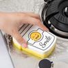4pc Cartoon Smiley Face Dishwashing Sponges Kitchen Double-sided Scouring Pads Household Pot Washing And Bowl Cleaning