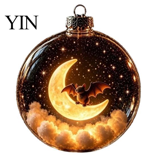 Festive Hanging Decoration Halloween Clear Ball Decoration, Glowing Sphere Ornament with Skeleton, Pendants Pumpkin, Spider Web, Black Cat Decor,