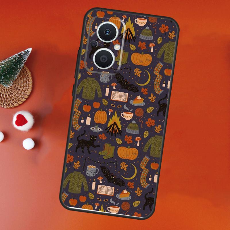 Autumn Leaves Fall Fox Pumpkin Case For OPPO Find X9 X8 X5 Pro OPPO Reno 11F 12F 13F 14F 7 8 Lite 10 11 12 13 14 Pro Cover