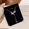 Fashion Jewelry Necklace Cubic Zirconia Sparkling Cubic Zirconia Necklace Butterfly Pendant Necklace Color-Retaining For Parties