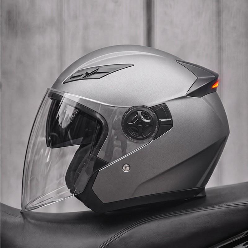AD 3/4 Motorcycle Helmet Men Women 3C Certified Half Face With LED Light Commuting All Season