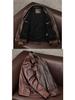 Men's Genuine Leather Turn-Down Collar Jacket - Short Style Cowhide Texture with Cotton, Plus Size - Ideal for Autumn & Winter