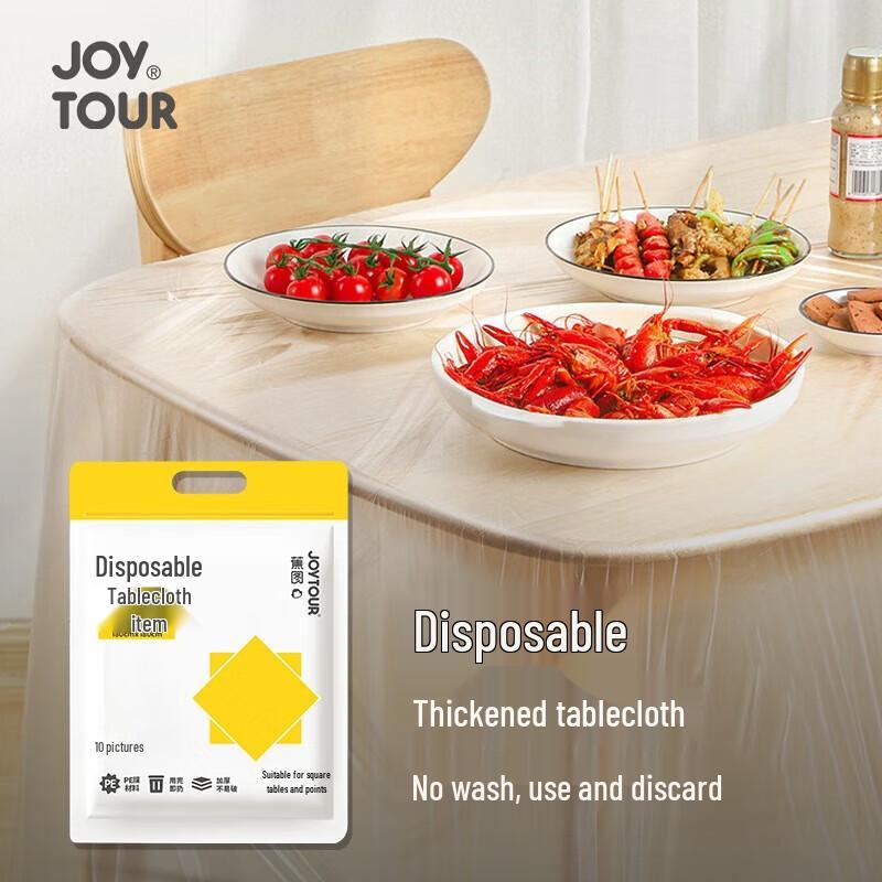 

JOYTOURR Disposable Transparent Tablecloth 1.8m x 1.8m