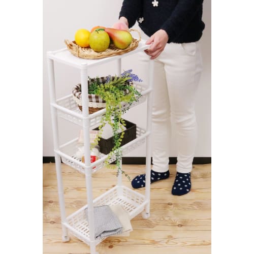 Izumi Kasei Vita Long Rack T4-Tier Kitchen Cart with Casters, 3749