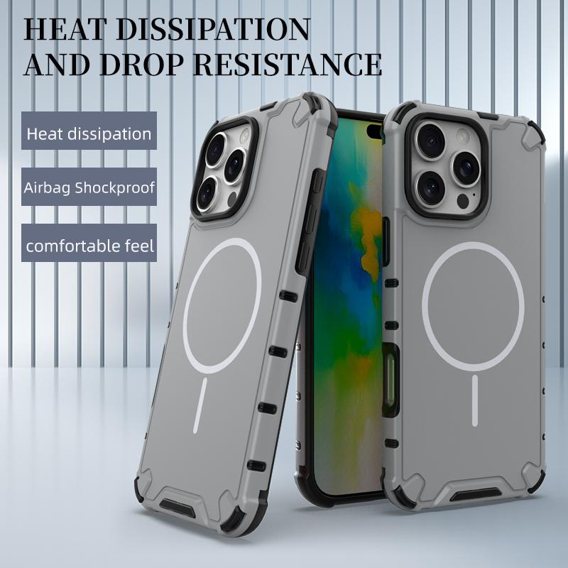 Anti-slip Bumper Armor Magnetic Magsafe Cover For iPhone 16 15 14 13 12 11 17 Pro Max 14 15 Plus Military Shockproof Phone Case