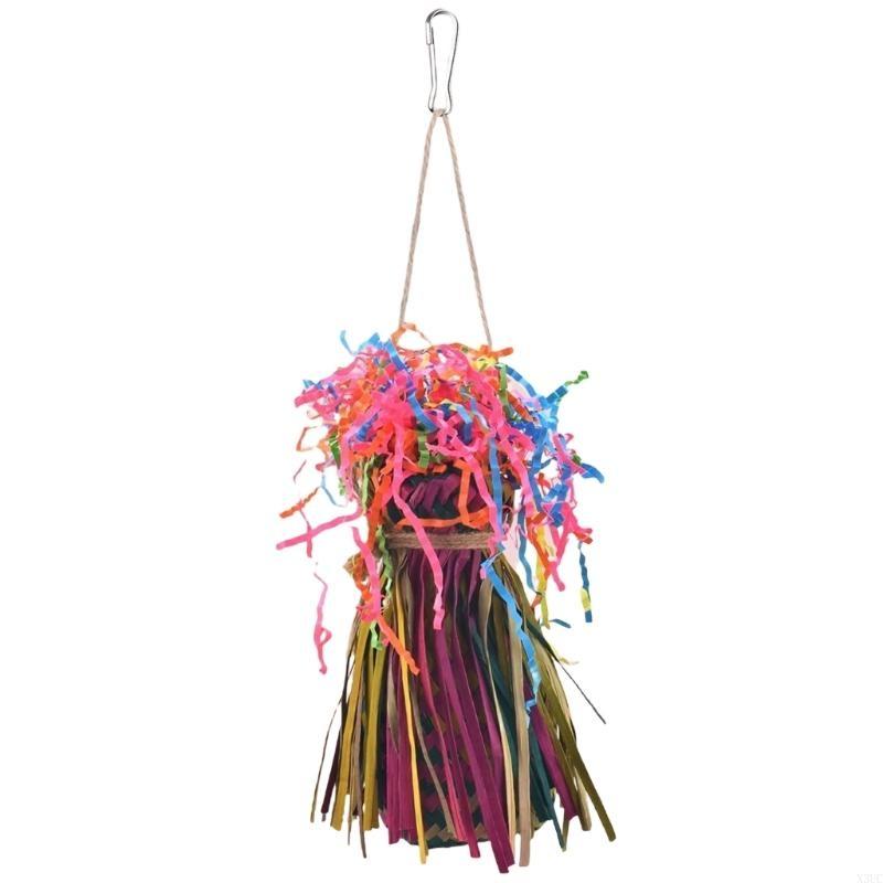 Weaving Parrot Toy Cage Tearing Chewing Toy Natural Parrot Climbing Toy X3UC