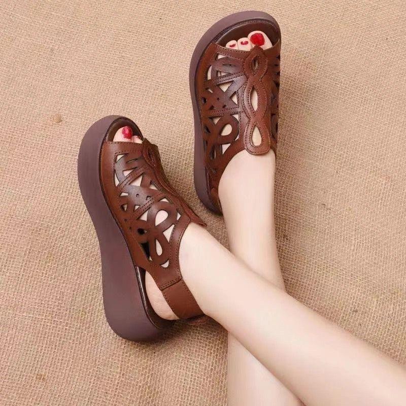 New Style Shoes - Retro Hollow Sandals, Pointed Toe Shoes, Platform Heels, Women's Shoes