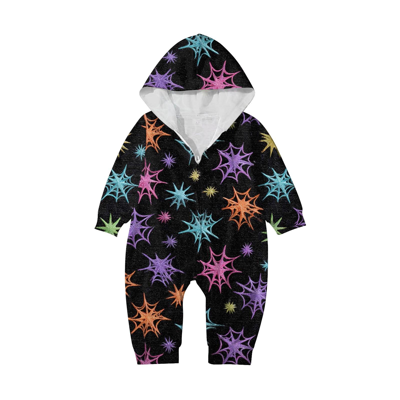 

Комплект комбинезона на молнии с капюшоном и длинными рукавами для всей семьи с принтом на Хэллоуин 6 Months