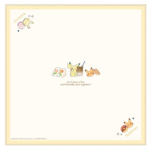 Kamio Japan Pokemon Lunch Cloth, Mogutto Time, Bento Wrapping, Lunch Mat, Placemat 036801