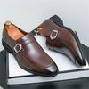 Fashion Trend Gentleman Business New Pointed Slip On Shoes Men Designer Monk Strap Loafers Formal Wedding Prom Dress Homecoming Footwear