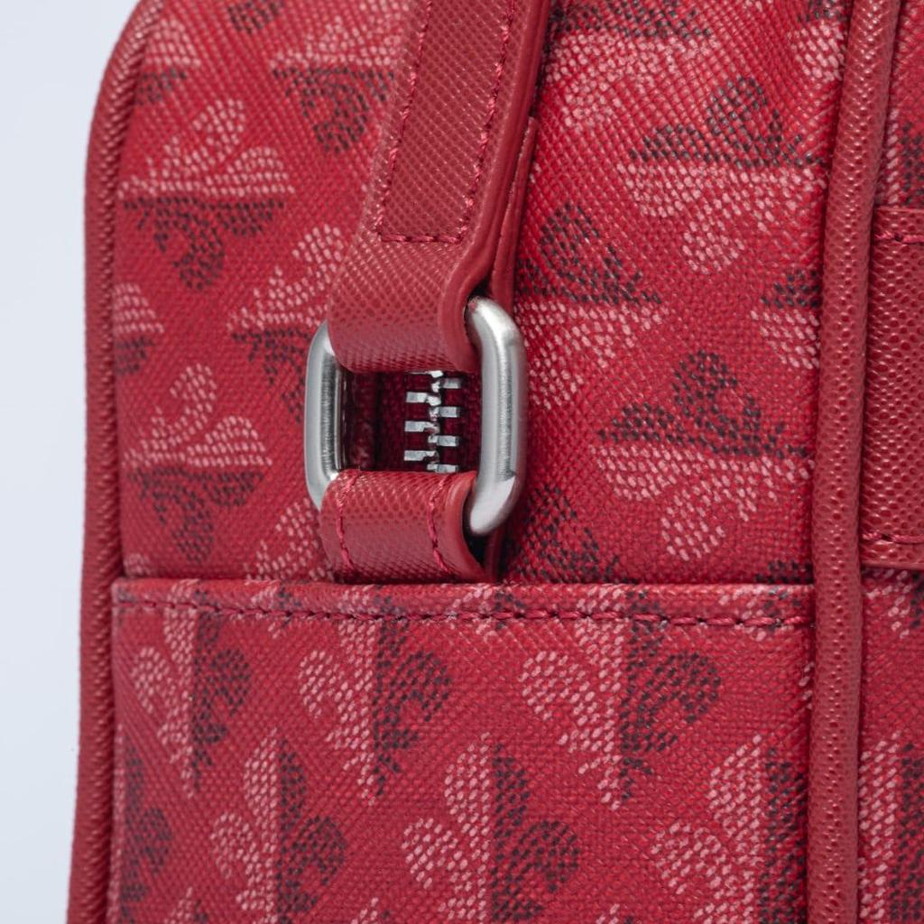 Patrick Cox Colorful Maison Shoulder Bag, PXLHDES1, Red, Women's, with a Colorful Maison Pattern