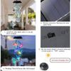 Solar Blue Hummingbird LED Wind Chime Light for Courtyard Landscape